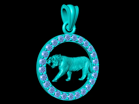 Tiger Pendant - Zodiac Pendant - N441 3D Print Model