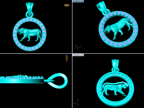 Tiger Pendant - Zodiac Pendant - N441 3D Print Model