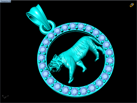 Tiger Pendant - Zodiac Pendant - N441 3D Принт Модель