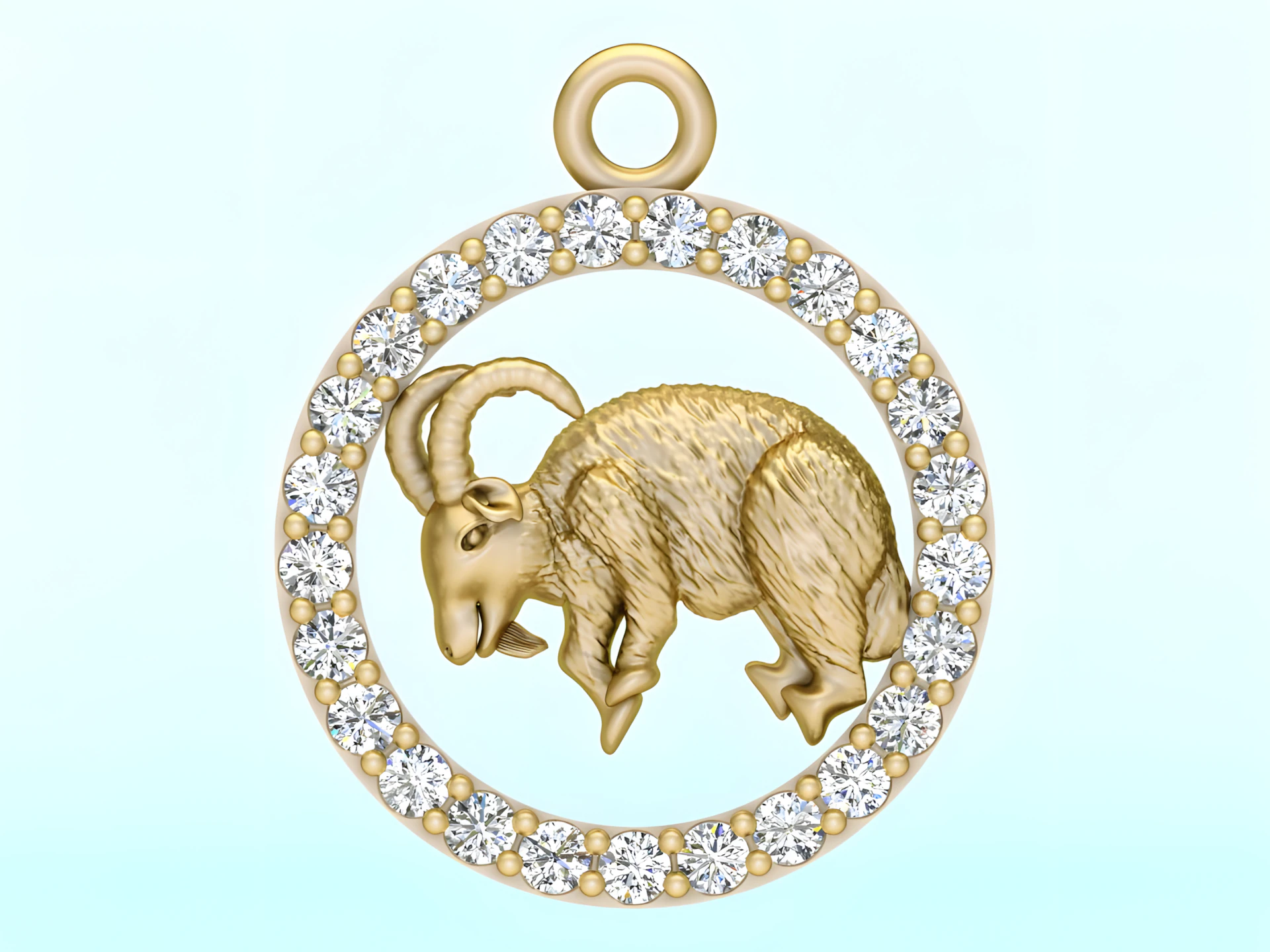 Goat Pendant - Zodiac Pendant - N829210 3D Print Model .c4d .max .obj .3ds .fbx .stl .blend 