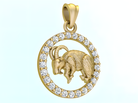 Goat Pendant - Zodiac Pendant - N829210 Model Cetak 3D