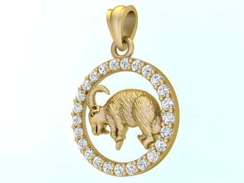 Goat Pendant - Zodiac Pendant - N829210 Model Cetak 3D
