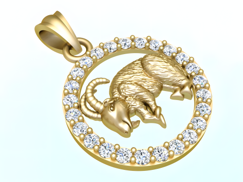 Goat Pendant - Zodiac Pendant - N829210 Model Cetak 3D
