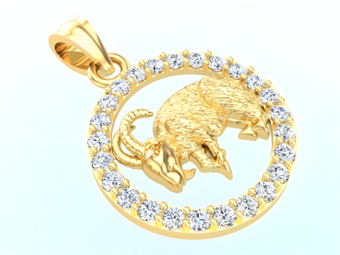 Goat Pendant - Zodiac Pendant - N829210 Model Cetak 3D