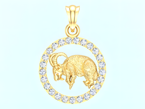 Goat Pendant - Zodiac Pendant - N829210 Model Cetak 3D