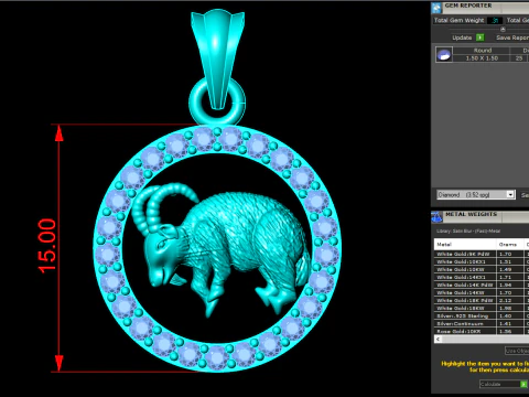 Goat Pendant - Zodiac Pendant - N829210 3D Print Model