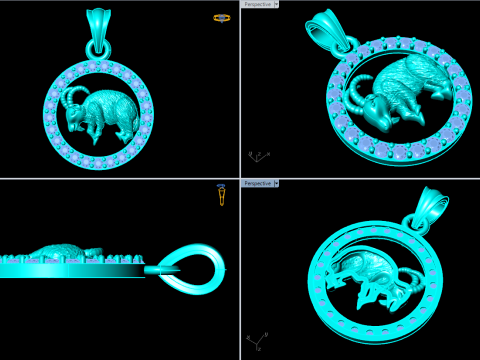 Goat Pendant - Zodiac Pendant - N829210 Model Cetak 3D