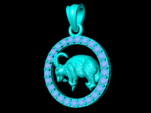Goat Pendant - Zodiac Pendant - N829210 Model Cetak 3D