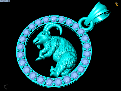 Goat Pendant - Zodiac Pendant - N829210 Model Cetak 3D