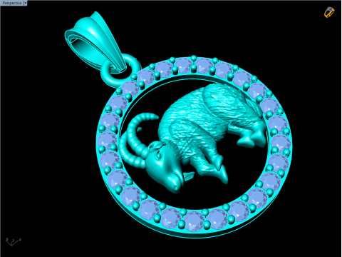 Goat Pendant - Zodiac Pendant - N829210 Model Cetak 3D