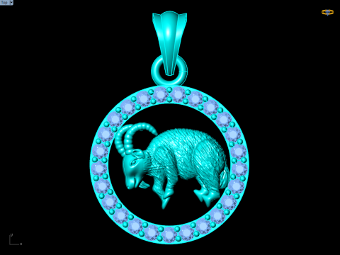 Goat Pendant - Zodiac Pendant - N829210 Model Cetak 3D