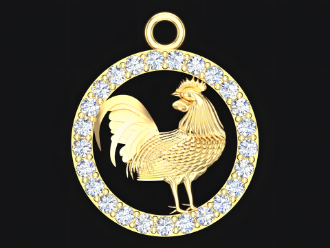 Chicken Pendant - Zodiac Pendant - N739 3D Принт Модель