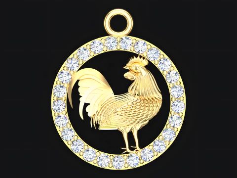 Ciondolo Pollo - Ciondolo Zodiaco - N739 Modello di stampa 3D