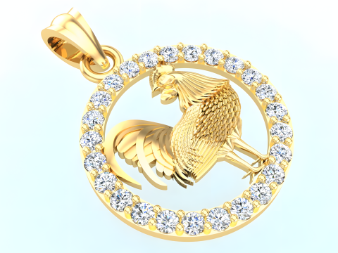Chicken Pendant - Zodiac Pendant - N739 Modelo de Impressão 3D