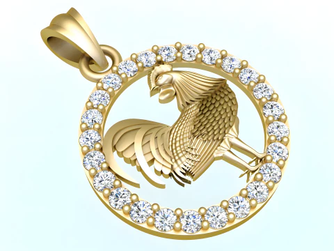 Chicken Pendant - Zodiac Pendant - N739 3D Print Model
