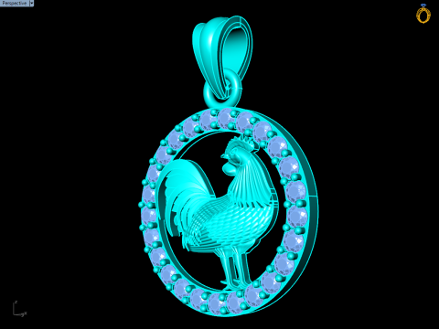 Chicken Pendant - Zodiac Pendant - N739 Modelo de Impressão 3D