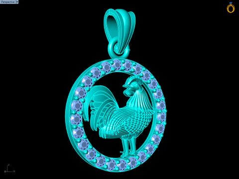 Chicken Pendant - Zodiac Pendant - N739 3D Print Model