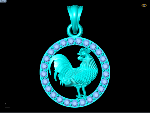 Chicken Pendant - Zodiac Pendant - N739 Modelo de Impressão 3D