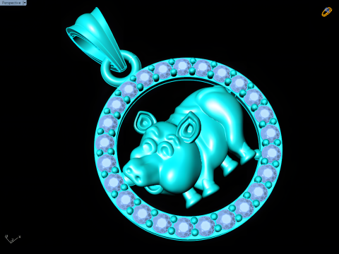 Pig Pendant - Zodiac Pendant - N541 3D 打印模型