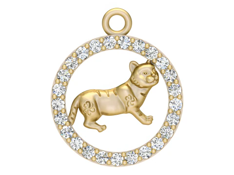 猫ペンダント - ゾディアック ペンダント - N829948 3Dプリントモデル