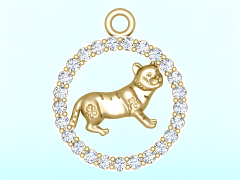 Cat pendant - Zodiac pendant - N829948 3D 打印模型