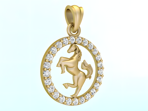 Horse pendant - Zodiac pendant - N830751 3D Print Model