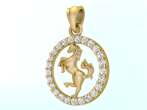 Horse pendant - Zodiac pendant - N830751 3D Print Model
