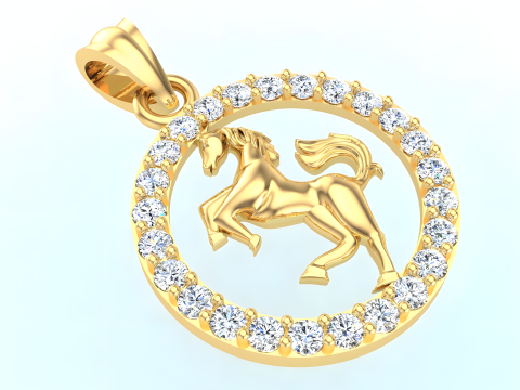 Horse pendant - Zodiac pendant - N830751 3D Print Model