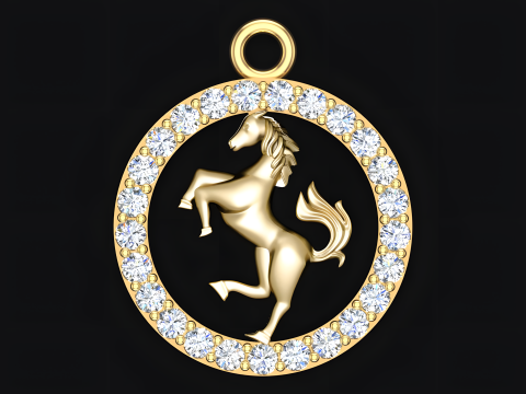 Horse pendant - Zodiac pendant - N830751 3D Print Model