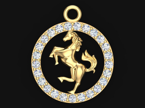 Horse pendant - Zodiac pendant - N830751 3D Print Model