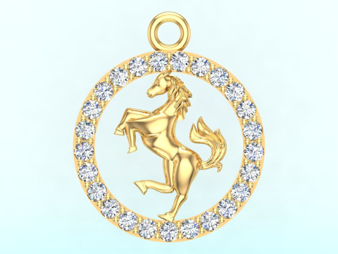 Horse pendant - Zodiac pendant - N830751 3D Print Model