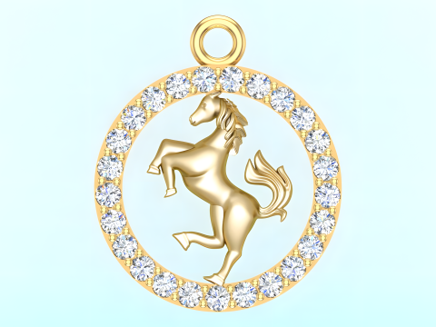 Horse pendant - Zodiac pendant - N830751 3D Print Model