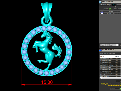 Horse pendant - Zodiac pendant - N830751 3D Print Model