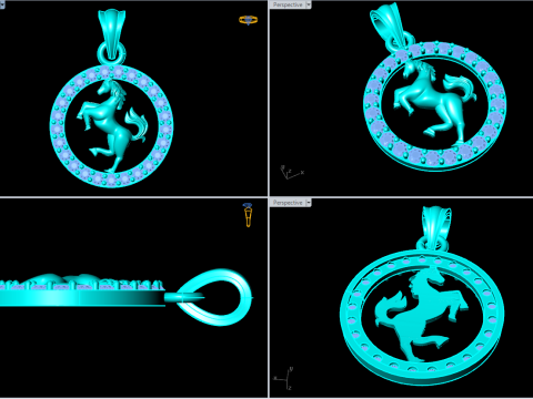 Horse pendant - Zodiac pendant - N830751 3D Print Model