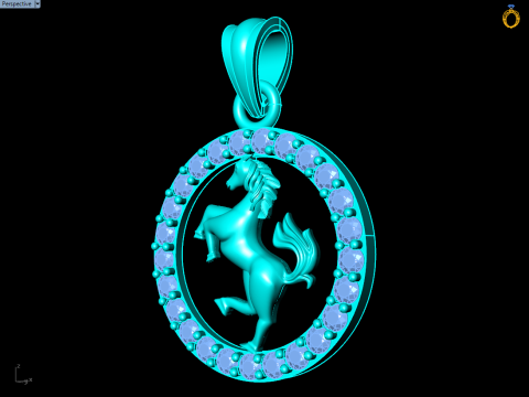 Horse pendant - Zodiac pendant - N830751 3D Print Model