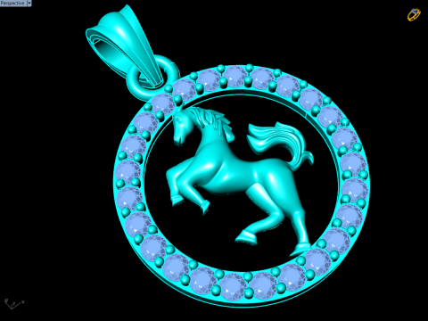 Horse pendant - Zodiac pendant - N830751 3D Print Model