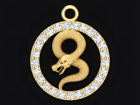 Snake pendant - Zodiac pendant - N830718 Modello di stampa 3D
