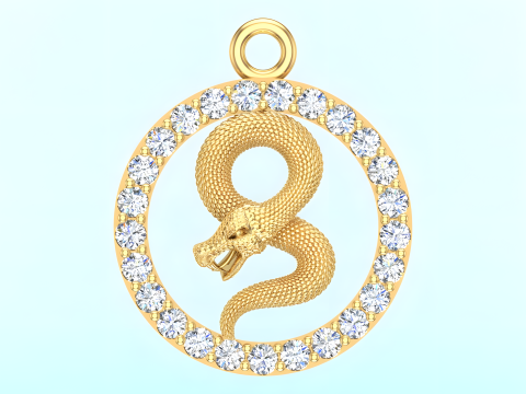 Snake pendant - Zodiac pendant - N830718 Modello di stampa 3D