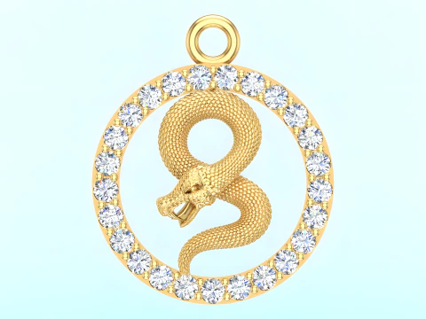 Ciondolo serpente - Ciondolo zodiaco - N830718 Modello di stampa 3D