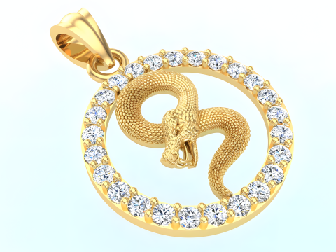 Snake pendant - Zodiac pendant - N830718 Modello di stampa 3D