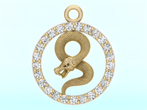 Snake pendant - Zodiac pendant - N830718 Modello di stampa 3D
