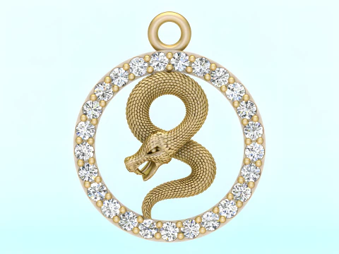 Ciondolo serpente - Ciondolo zodiaco - N830718 Modello di stampa 3D