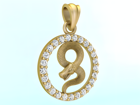 Snake pendant - Zodiac pendant - N830718 Modello di stampa 3D