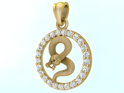 Snake pendant - Zodiac pendant - N830718 Modello di stampa 3D