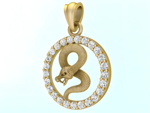 Ciondolo serpente - Ciondolo zodiaco - N830718 Modello di stampa 3D