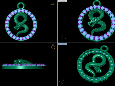 Snake pendant - Zodiac pendant - N830718 Modello di stampa 3D