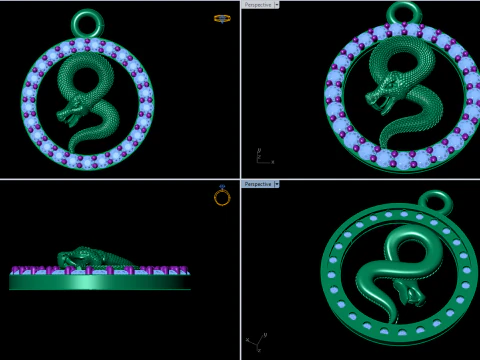 Ciondolo serpente - Ciondolo zodiaco - N830718 Modello di stampa 3D