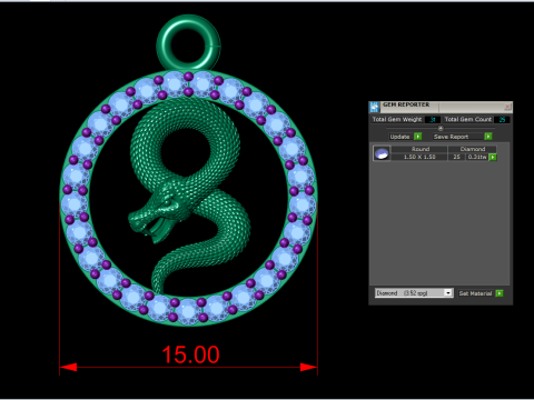 Snake pendant - Zodiac pendant - N830718 Modello di stampa 3D