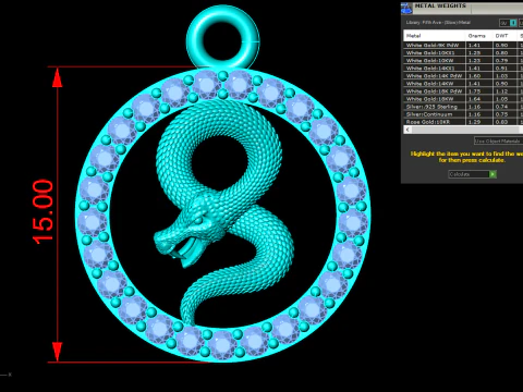 Ciondolo serpente - Ciondolo zodiaco - N830718 Modello di stampa 3D