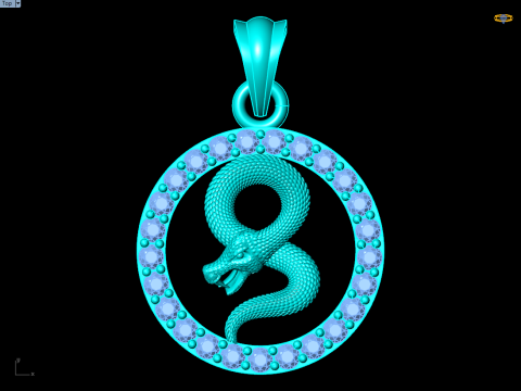 Snake pendant - Zodiac pendant - N830718 Modello di stampa 3D